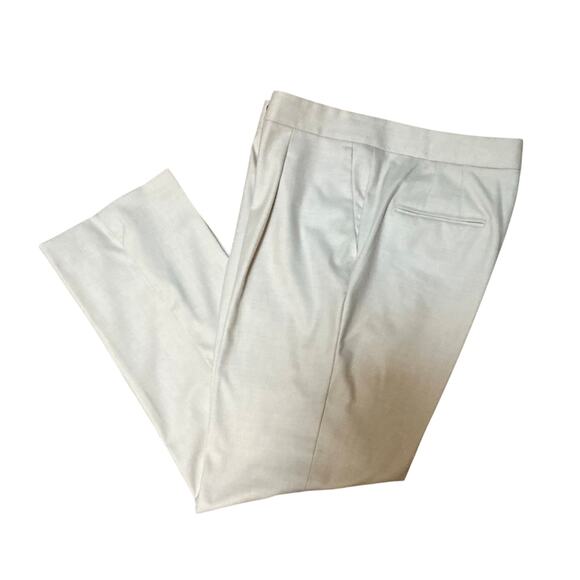 Classic Tailored Ann Taylor Straight Leg High-Rise Pleated Pants Cream SZ 14 NWT - Picture 4 of 10